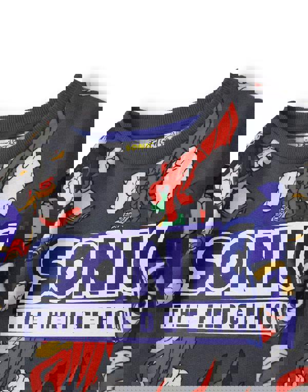 Sonic the Hedgehog Boys Grey Modern Character Pattern Sweatshirt and Shorts Set
