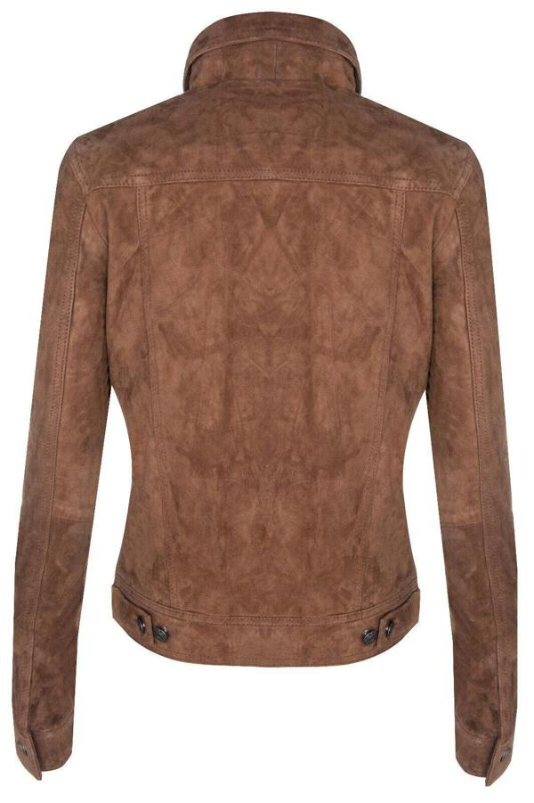 Infinity Leather Womens Goat Suede Trucker Jeans Jacket-Astoria