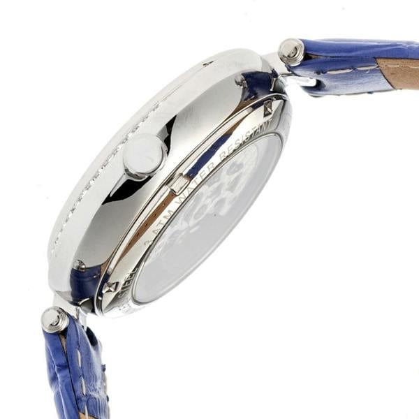 Empress Stella Automatic Semi-Skeleton MOP Leather-Band Watch - Purple/White - EMPEM2103