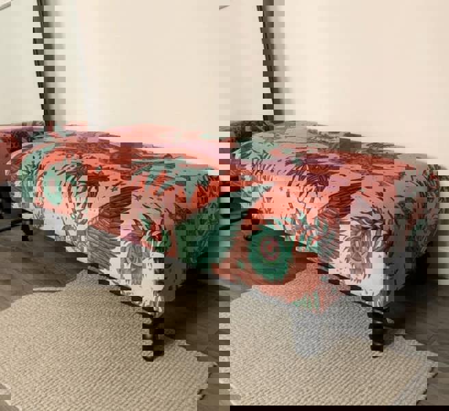 Made to measure available | contact us | Lynx Printed multicolour Fabric Footstool - ISTOOLS