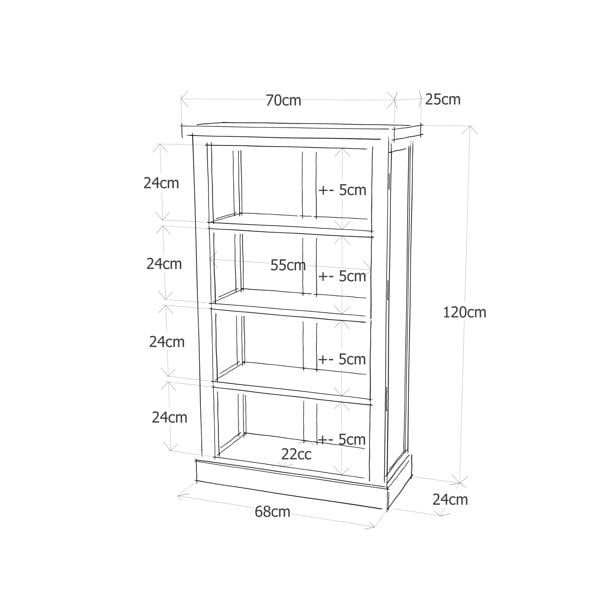 Cabinet Bits Bookcase with plinth 120x70x25cm