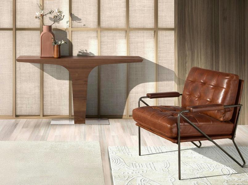Angel Cerdá Cognac brown leather armchair 5166