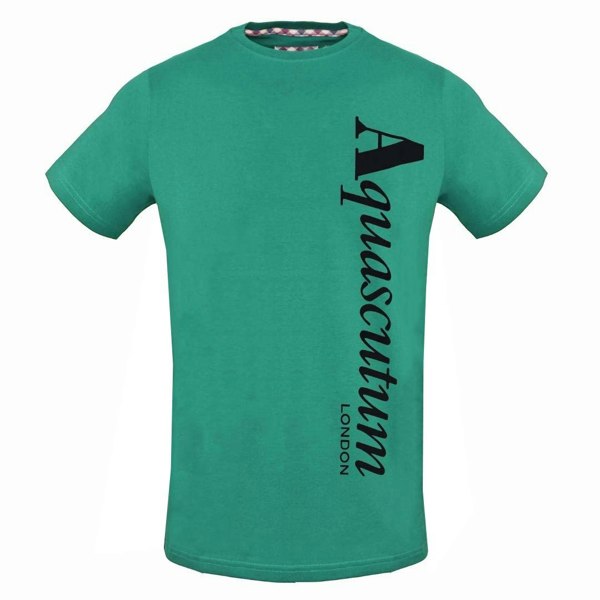 Aquascutum Vertical Logo T-Shirt - Green