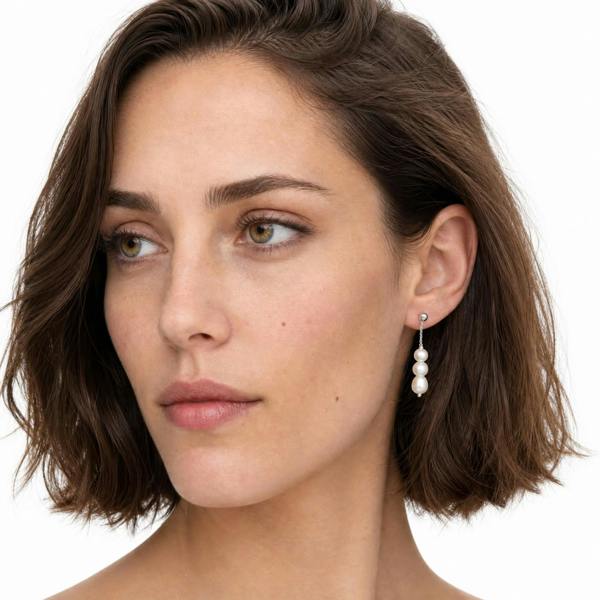 Gold Trip Timeless Three Pearl Drop Earrings