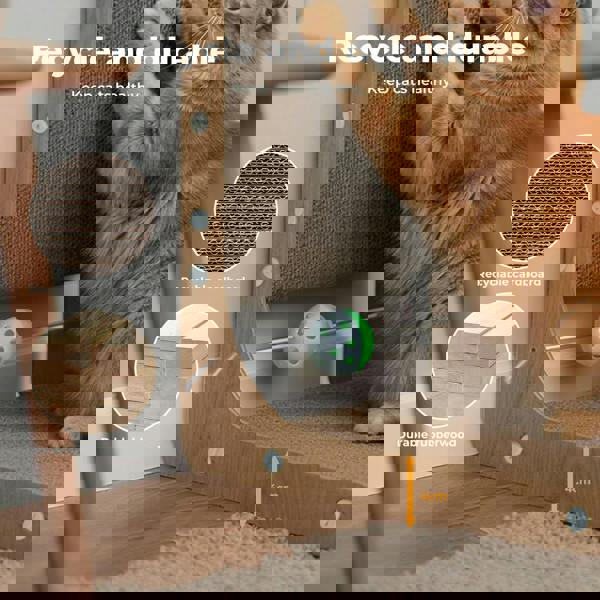 Skylos 48cm High L Shaped Cat Scratching Board with Ball Toy Wall Furniture