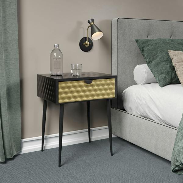 Core Products Jupiter Metal 1-Drawer Bedside Cabinet