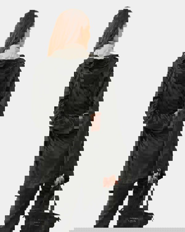 Ilse Jacobsen Rain Womens Short Rubberised Raincoat - Black Beauty 002