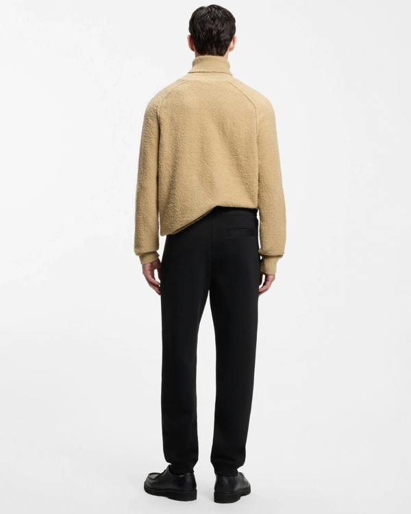 HUGO Dimacs Mens Cotton - blend tracksuit bottoms with stacked logo - Black 002 | CHO | Designer Mens,Trousers,Joggers