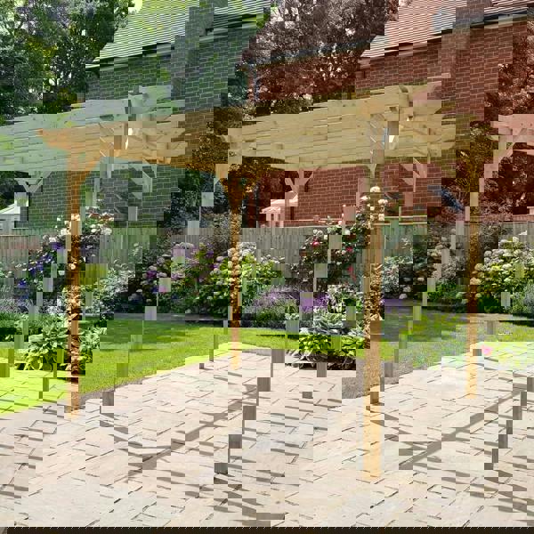 Arbor Garden Solutions Sculpted Wooden Garden Pergola Kit