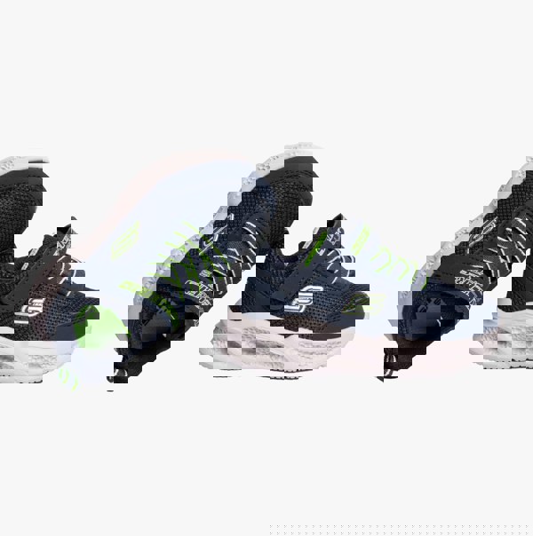 Skechers 401675N/NVLM SKECHERS METEOR-LIGHTS Boys Trainers Navy/Lime