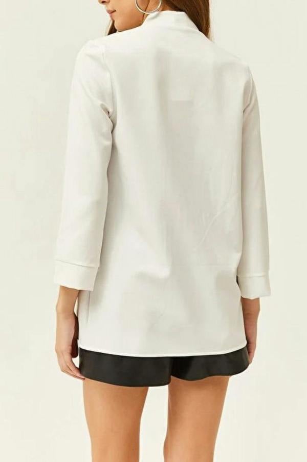 Hoxton Gal Satin Shawl-Collar Blazer