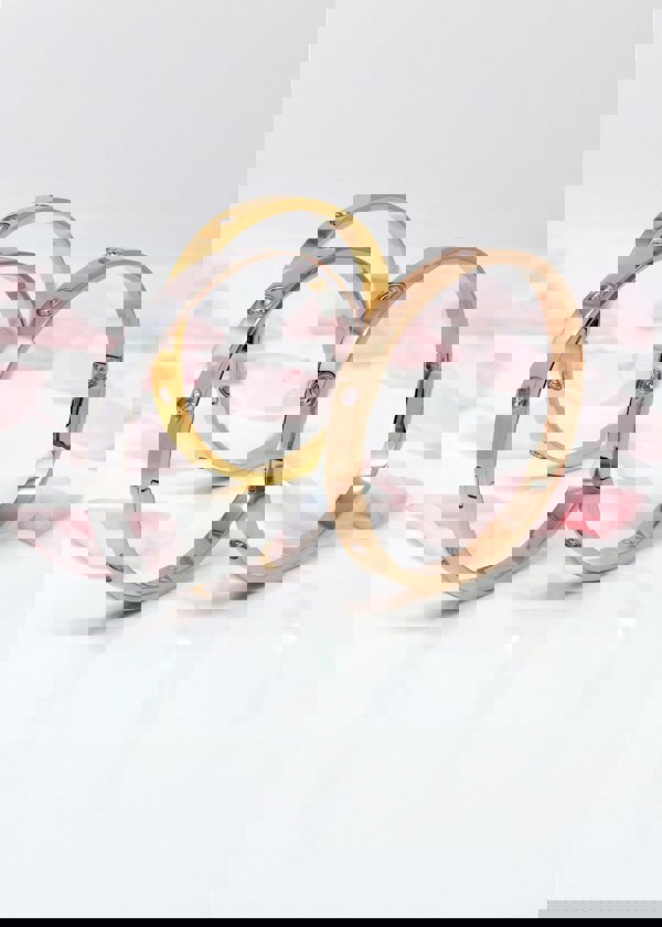 Say It With Silver Hinged Stone Bangle - Stainless Steel