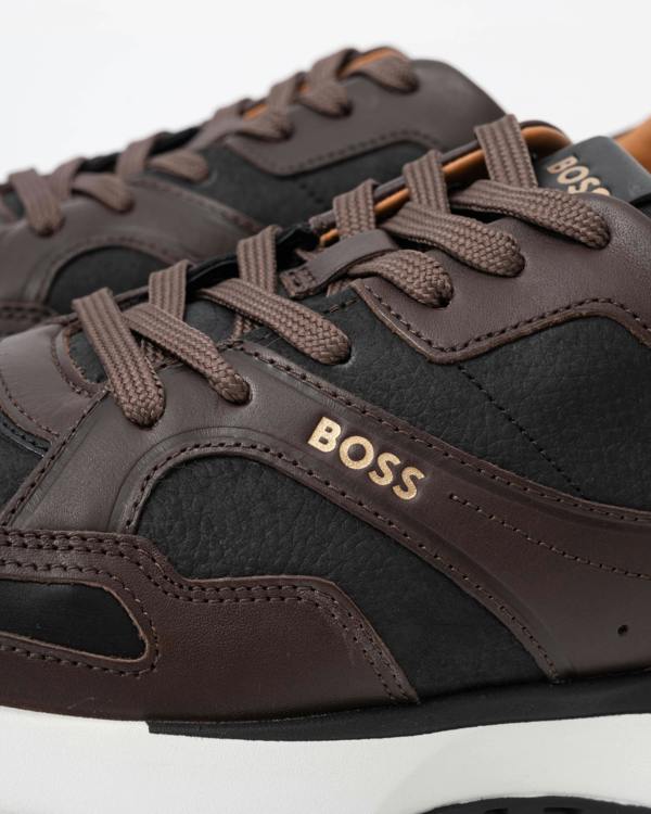BOSS Orange Jonah Runn Mens Leather Trainers - Open Red 640