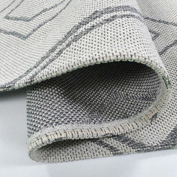 Cream Grey Rug Diamond Pattern 100% Cotton Washable Flat Weave Carpet Woven Living Room Bedroom Mat