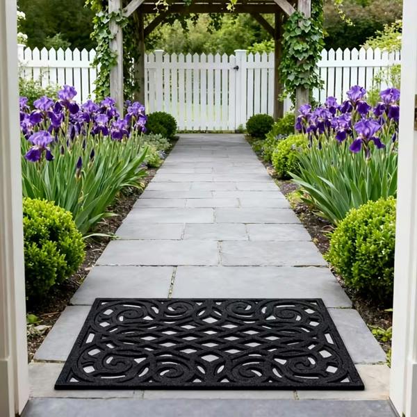 Nicoman Victorian Style Eco Outdoor Door Mat - Black
