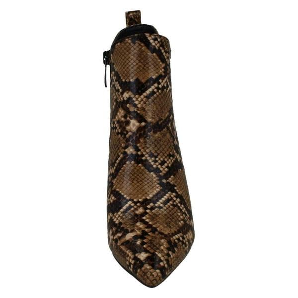 Spot On Ladies Spot On Snake Print Ankle Boots F50990