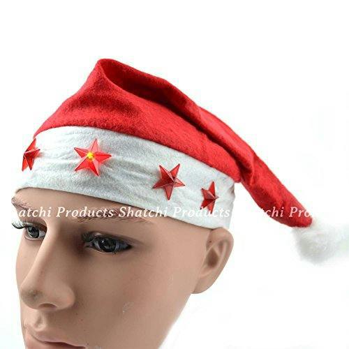 10 Pack Light Up Father Christmas Santa Hat Fancy Dress Accessories for Christmas Parties image 4