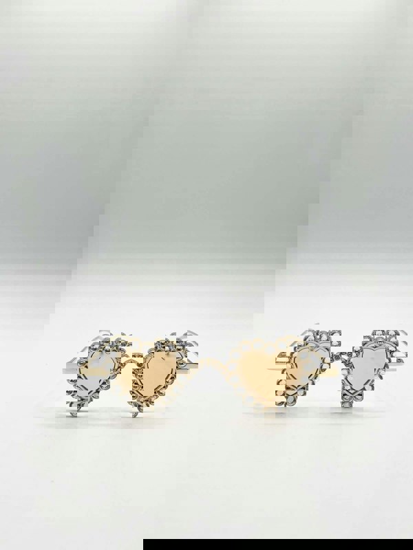 SVNX Heart Diamante Sunglasses Gold Champagne