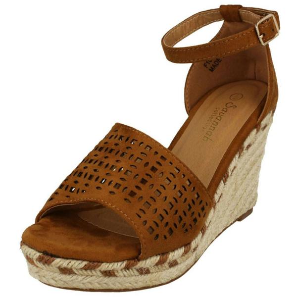 Savannah Ladies Savannah Wedge Open Toe Summer Sandals