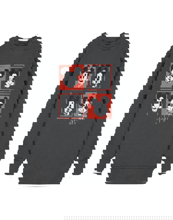 Disney Boys Grey Mickey Mouse Squares Sweatshirt