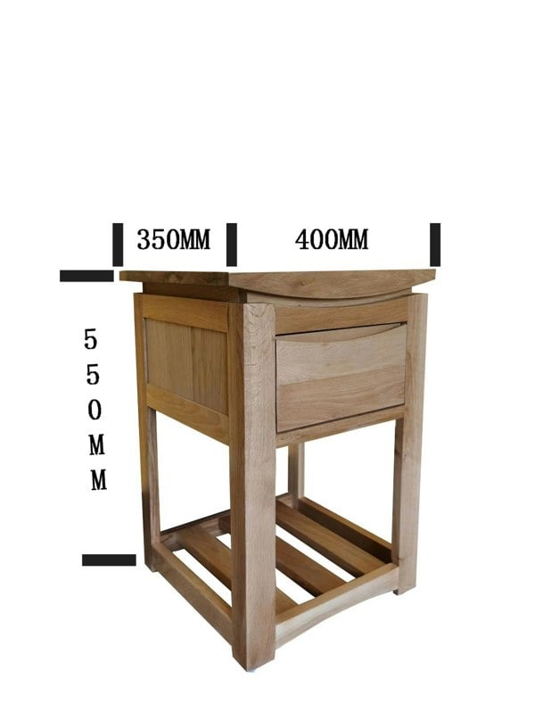 Furniture One 3 Drawers Bedside Cabinet, Modern Bedside Table Nightstand for Bedroom, 40x38x55cm - Oak