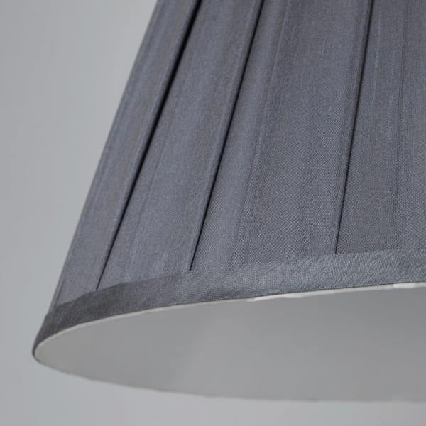 Lighting Collection TAPER PLEAT SILK SHADE 40CM CHARCOAL