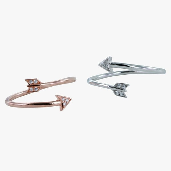 Sterling Silver Pavé Arrow Ring - Reeves & Reeves