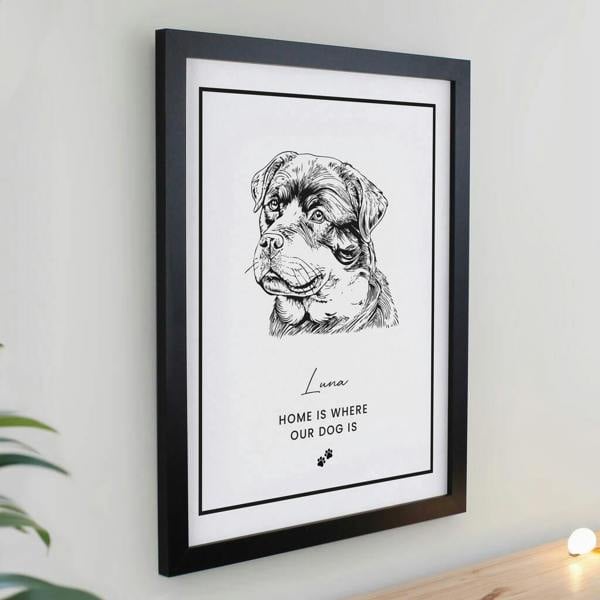 Personalised Dog Breed Framed Print - alternative angle