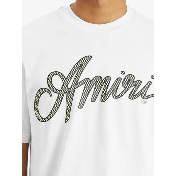 Amiri Script Logo T-Shirt   in  White