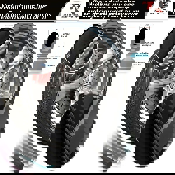 RimPro-Tec Group 4x Silver Base's 4x Black Pinstripe's / RimPro-Tec® Wheelbands™ car wheel styling kit