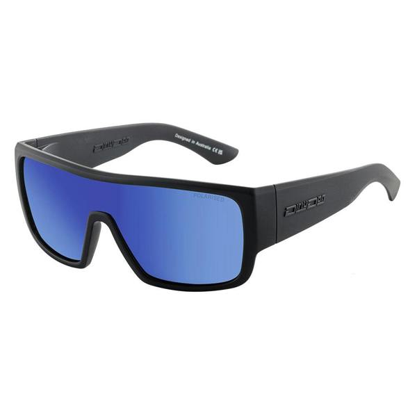 Dirty Dog TANK - Satin Black with Polarized Blue Mirror Lens