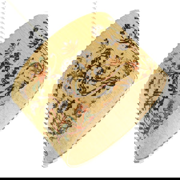 Contemporary Multi Coloured Floral Bamboo Round Pendant Lamp Shade Image 5