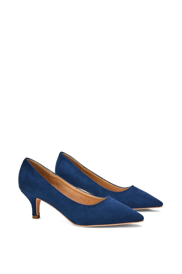 XY LONDON Pointed Toe Low Stiletto Kitten High Heel Court Shoes