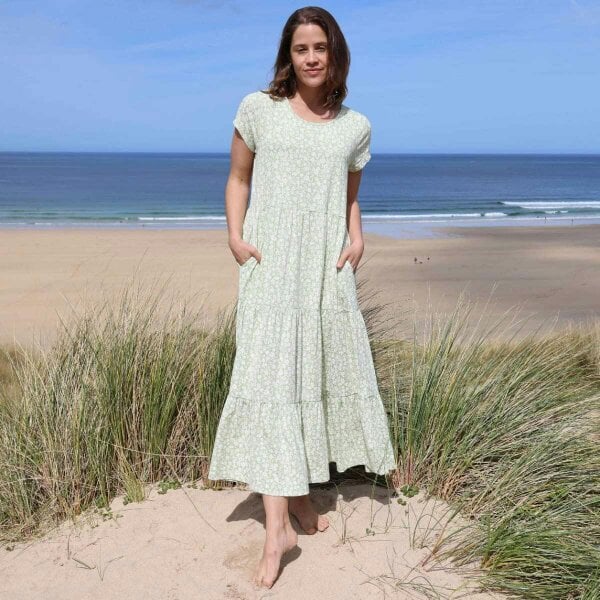 Lazy Jacks LJ520 - Patterned Maxi Dress - Flora Grass