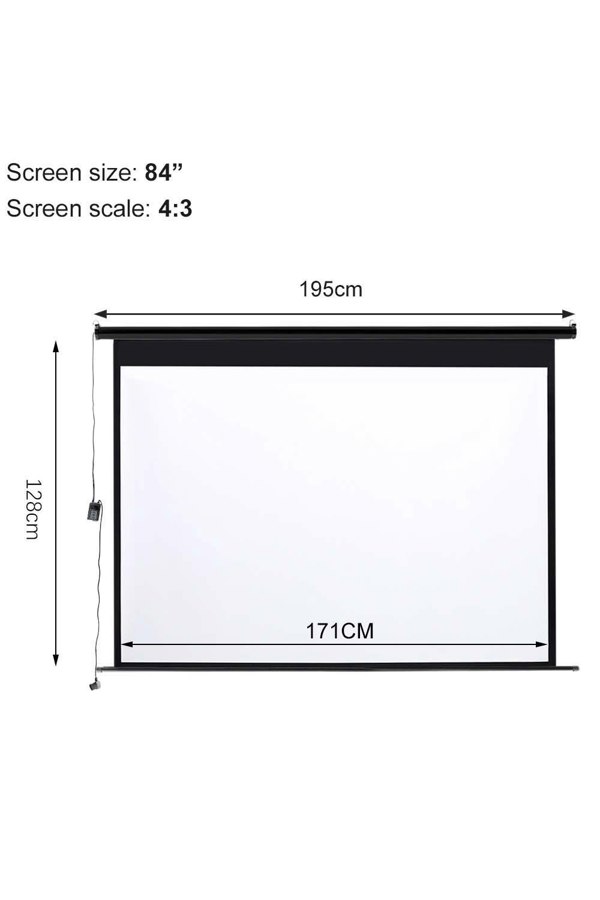Living and Home 84" Electric Projector Screen with Remote Control