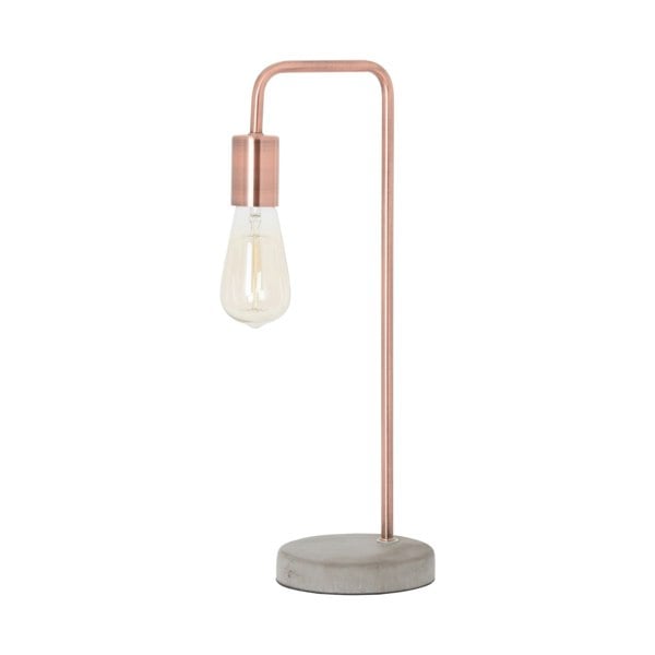 Hill Interiors Copper Industrial Lamp With Stone Base (UK Plug) - Copper