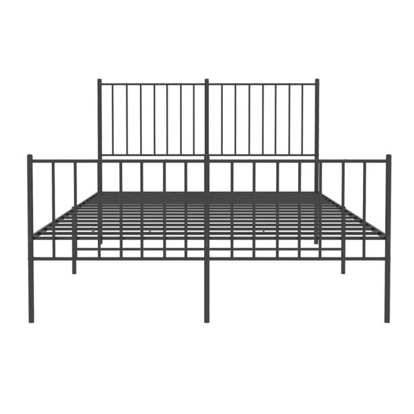 Berkfield Metal Bed Frame with Headboard and Footboard Black 120x200 cm