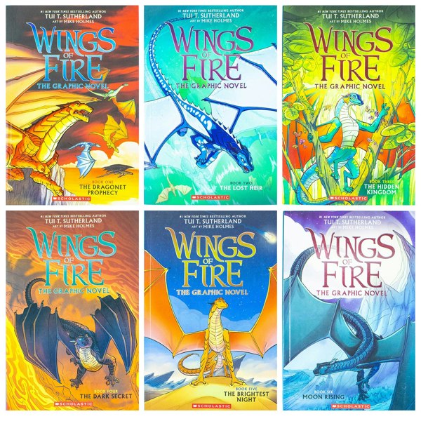 Scholastic Wings of Fire Graphic Novels 6 Books Collection Set (Books 1-6)