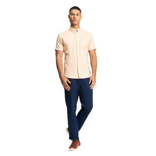 Ben Sherman Mens Signature Oxford Short-Sleeved Shirt - Orange