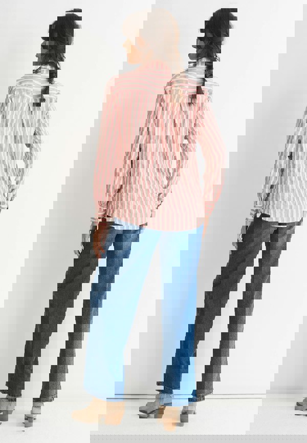 Gini London Blush Stripe Viscose Oversized Shirt