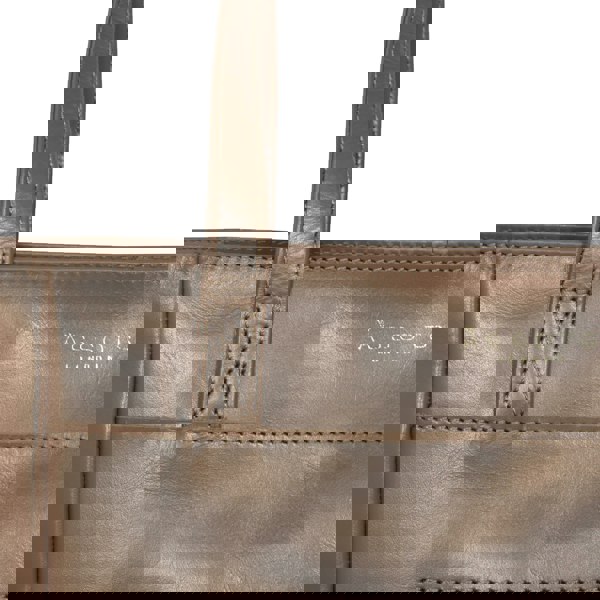 Assots London 'LINDA' Tan Smooth Real Leather Unlined Tote Bag