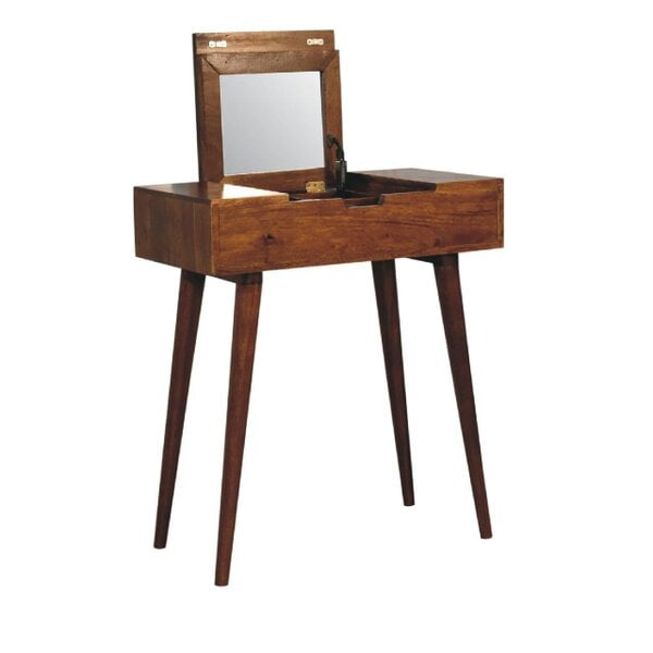 Wyld Haus Olbia Small Chestnut Mango Wood Foldable Mirror Dresser
