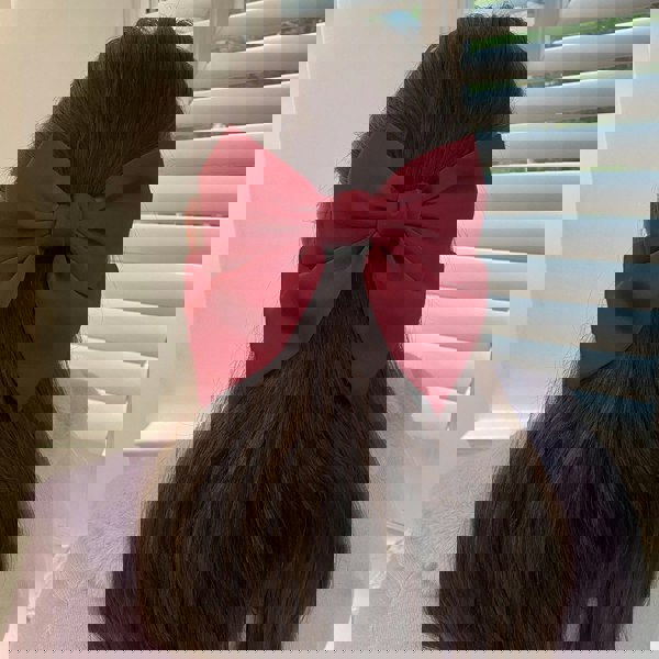 red hair bow satin hair bow hair clip red bow hair clip barrette