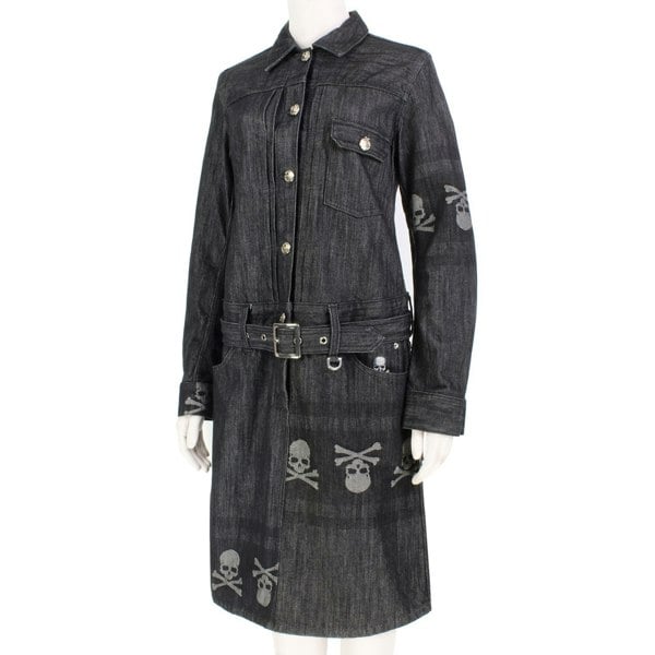 Mastermind Japan Serenade black denim skull detailed dress belted