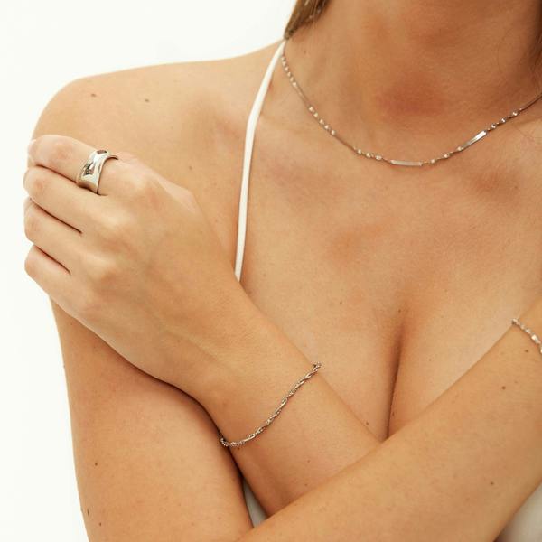 Spero London Sterling Silver Beaded Bracelet Layering Set