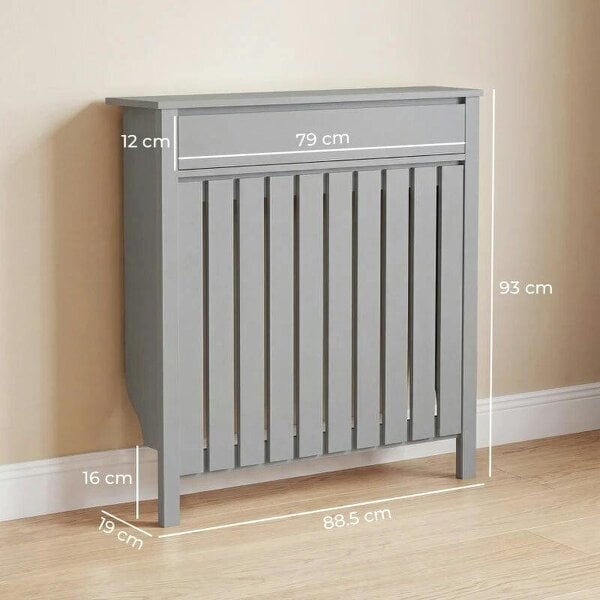 Bobobiy 93 x 88.5cm Rustic-Look Radiator Cover - Grey