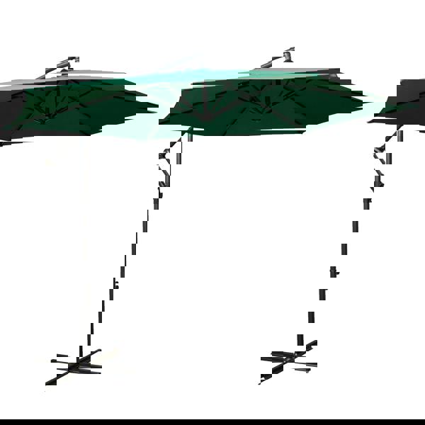 Samuel Alexander 3m Hanging Banana Cantilever Garden Parasol with Cover in Green