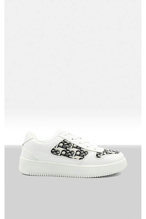 Raina Lace Up Platform Trainers - White