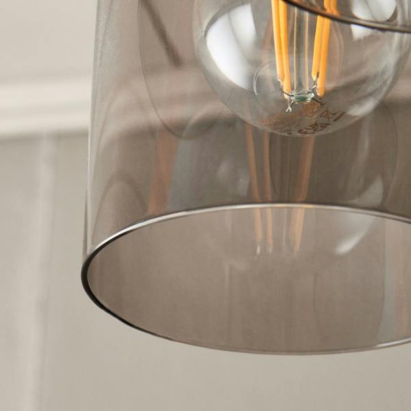 Pagazzi Lighting Kingsholm 3 Light Satin Nickel Semi Flush Ceiling Light