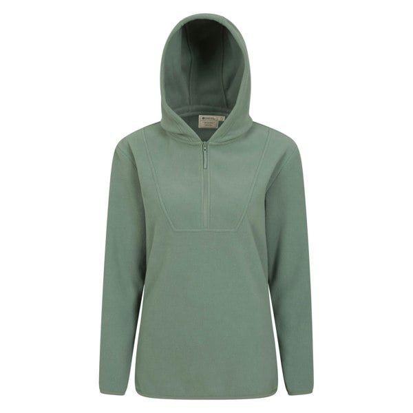 Mountain Warehouse Women's Corrie Hooded Half Zip Fleece Top - Khaki Green